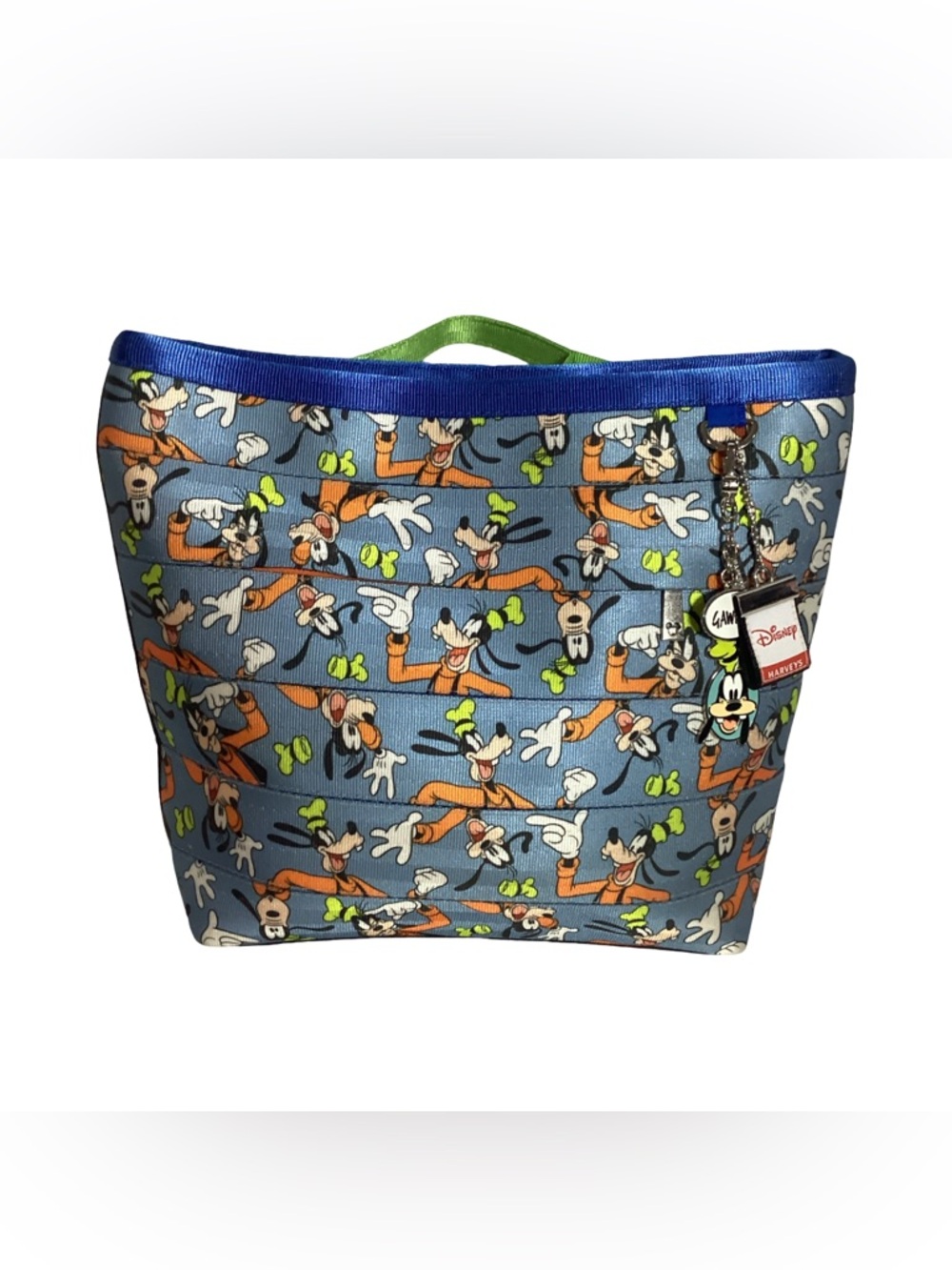 Harveys Disney Goofy All Over Print Seatbelt Streamline Backpack Tote Bag Charms